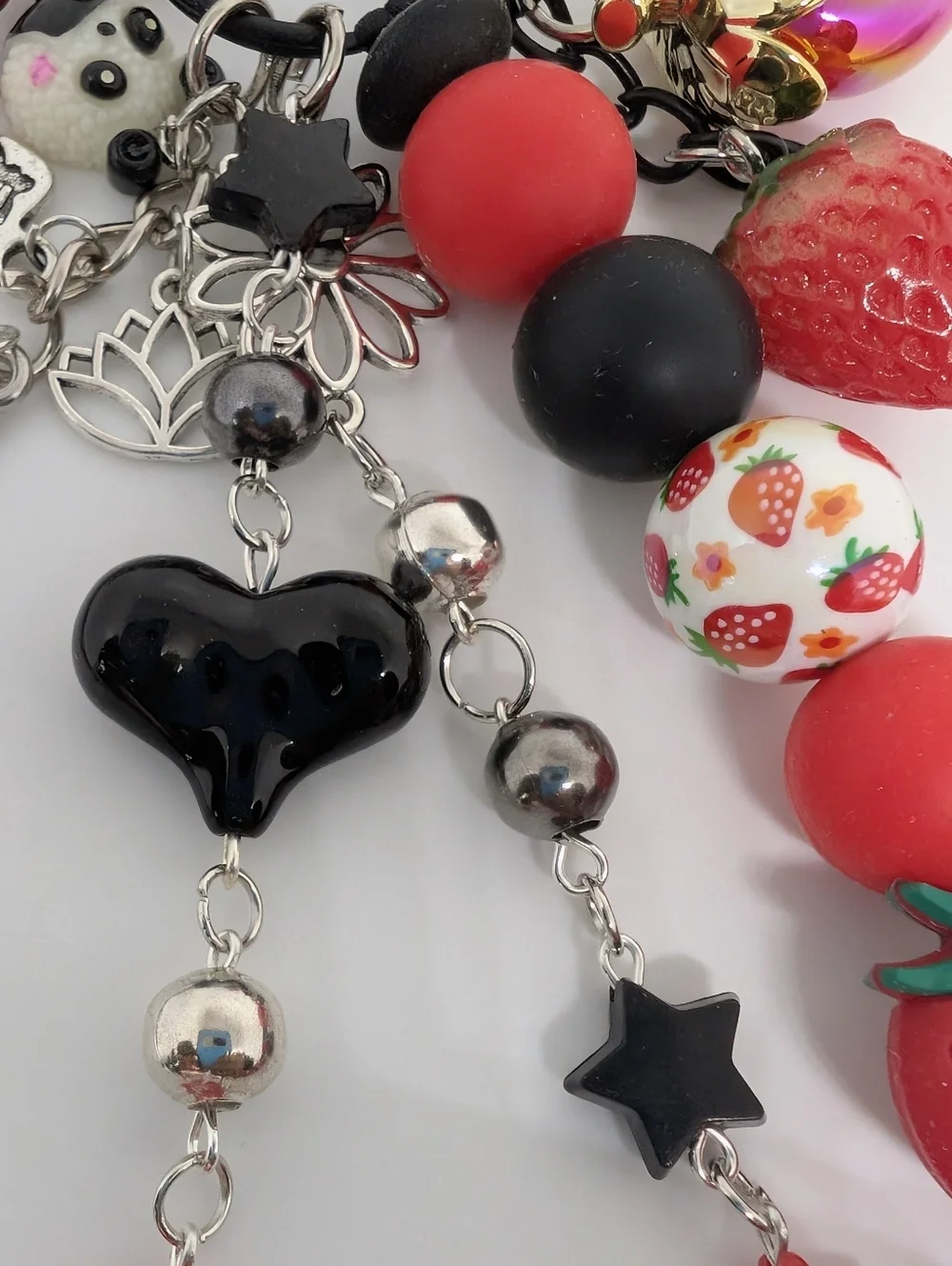 Handmade Long Nana Osaki Nana Anime Strawberry Keychain